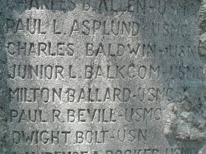 LCPL Milton Ballard monument